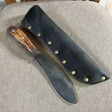 Unused, "Nix Knives", Big Camp Knife, Tracker Style, Custom Sheath