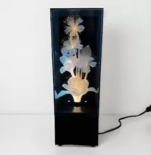 Vintage 80s Enclosed Fiber Optic Flower Color Changing Lamp With Music Working