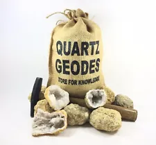 20 Break Crack Open Your Own Whole Quartz Geodes W/Gift Bag - 2" Crystal Rocks