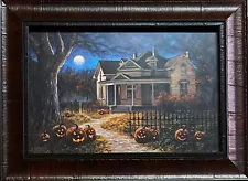 Jon McNaughton Happy Halloween Pumpkin Full Moon Art Print-18.75 x 14