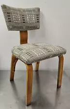 THONET Bentwood Upholstered Side Chair Center Back Splat MCM Mid Century 1960's