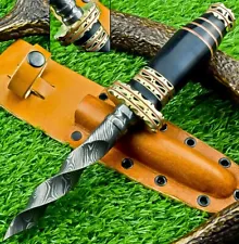 Custom Hand Forged Damascus Steel Bowie Knife, Hunting Knife, Kris Dagger 429