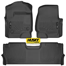 HUSKY WeatherBeater Front Rear Floor Mats for 17-24 FORD F250 F350 F450 Crew Cab