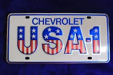 Metal Chevrolet USA-1 Bowtie Small Hole Dealer Promo License Plate Accessory GM (For: More than one vehicle)