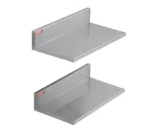 VEVOR 8.6" x 16" Stainless Steel Shelf, Wall Mounted Floating Shelving with Back