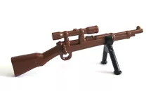 BrickArms KAR98 German SNIPER Rifle W/ BIPOD for Minifigs -Soldier WWII