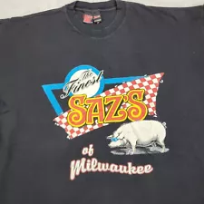 Vintage Holoubek Shirt Mens XL Sazs Milwaukee Biker Bar Pig Hog Single Stitch