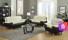 Quadree 3 Piece Faux Leather Living Room Set