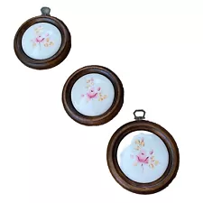 3-Vintage Boho Cottage Core Rose Porcelain Wood Wall Decor Last Products Inc.