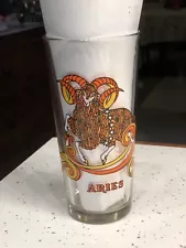 Vintage 1976 ARIES Zodiac Drinking GLASS Astrology Beverly KMA March 21-April 20