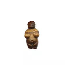 Tiger's Eye Goddess of Willendorf Figurine | 21x11x8mm | Golden Brown