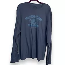 Think Outside No Box Required Life Is Good Long Sleeve Shirt Unisex XL Blue Top