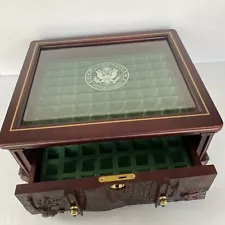 Danbury Mint Wooden Display Storage Box for U.S. Uncirculated State Quarters