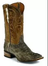 MEN'S BLACK JACK SQUARE TOE HORNBACK CAIMAN EXOTIC WESTERN BOOTS NT7137-96