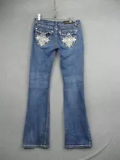 LA Idol USA Jeans Womens 9 Stitched Pocket Stretch Blue Denim