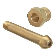 CGA-580 Nut & 3" Nipple, Regulator Bottle Inlet Fittings, Helium Argon Nitrogen