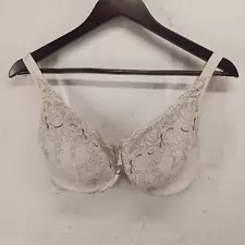 Unbranded Bra 42C White Underwired Embroidered Lace Rhinestone Full Coverage