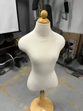 Female Mannequin Torso Dress Form Standing Wood Base