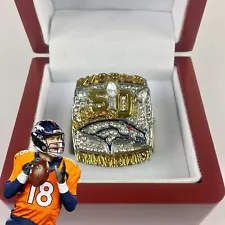 Peyton Manning Denver Broncos Super Bowl Ring 2015 with Box Display