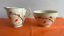 Spode's Royal Jasmine Autumn by Ronald Copeland Sugar Bowl & Creamer, England.