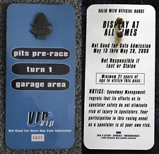 2000 Indy 500 Pit Pass with Badge