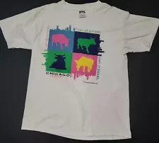 Vintage 90's 1999 Chicago Cows on Parade T-shirt Mens Large Tultex White