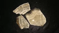 3 OLD SILVER LACE ONYX SLABS 238 GRAMS YERMO CALIFORNIA