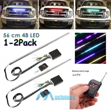 2PK 22" RGB LED Knight Rider Strip Scanning Light Behind Grill For Chevy Trucks