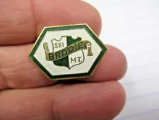 Vintage 1950s Enamel Brodie Mountain Massachusetts Skiing Souvenir Ski Pin Cool