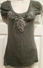 Summer Sale!!! Sexy Lipstick Gray Short Sleeve Top! Small! Free tracking