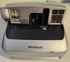 Polaroid One 600 Silver Black Built-In Flash Compact Instant Film Camera