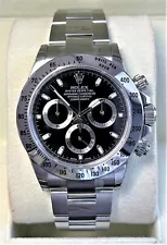 NOS Rolex Daytona 116520 All Factory Stickers Stainless Steel Black Dial!