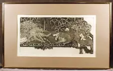 Vintage Print " In for the Day " by Rebecca Snavely Limited 1985 3 Cats Resting