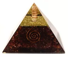 Huge 97mm Red Garnet Orgonite Orgone Pyramid Energy Reiki Charged Generator