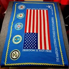 THE AMERICAN VETERANS DISABLED FOR LIFE MEMORIAL Fleece Throw Blanket 32x48 navy