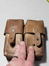 N Yugo Tan Double leather military Ammo Pouch for SKS Yugoslavia