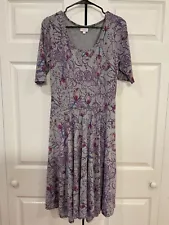 LuLaRoe Nicole Dress Women’s Extra Large XL Floral Fitted Bodice Full Circle