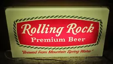 VINTAGE ROLLING ROCK BEER 2 SIDED LIGHTED SIGN-LATROBE-BAR-LIGHT-NEW OLD STOCK