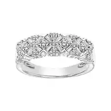 14k White Gold Simply Vera Vera Wang 3/4 Carat T.W. Diamond Baguette Ring s7