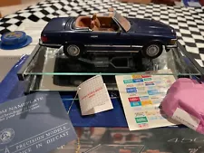 1/24 Franklin Mint 1973 Mercedes Benz 450 SL Roadster Blue Complete W/Box/Acc NR