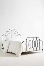 Wrought iron Deco bed, Handmade Black Queen bed for home