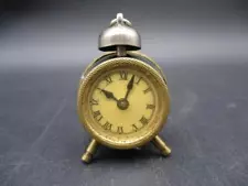 Antique GERMAN Sewing Notion Tape Measure Miniature Alarm Clock Measuring Tape