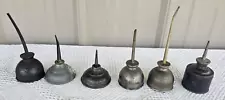 Lot of 6 Vintage Small Oil Cans including a 1923 Eagle - 3" - 5 1/2" Tall