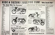 1962 Suzuki El Camino Magnum Collegian Trojan - 2-Page Vintage Motorcycle Ad