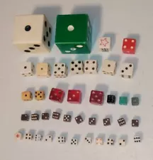 lot of 40 dice mixed colors and sizes from big too small