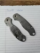 Metonboss P40 Riveted Airplane engraved Titanium Scales for Spyderco Para 3