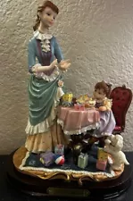 Gentili Collection Mother & Daughter Birthday w/ Puppy Extraordinary Detail RARE