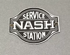 VINTAGE NASH SALES SERVICE PORCELAIN SIGN CAR GAS AUTO OIL