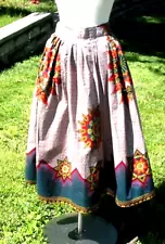 Grass Fields Dutch Wax Fabric African Design Full Skirt Size 20 EUC