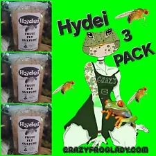 Fruit Fly Culture HYDEI 3 Pack Lizard And Dart Frog Food Live